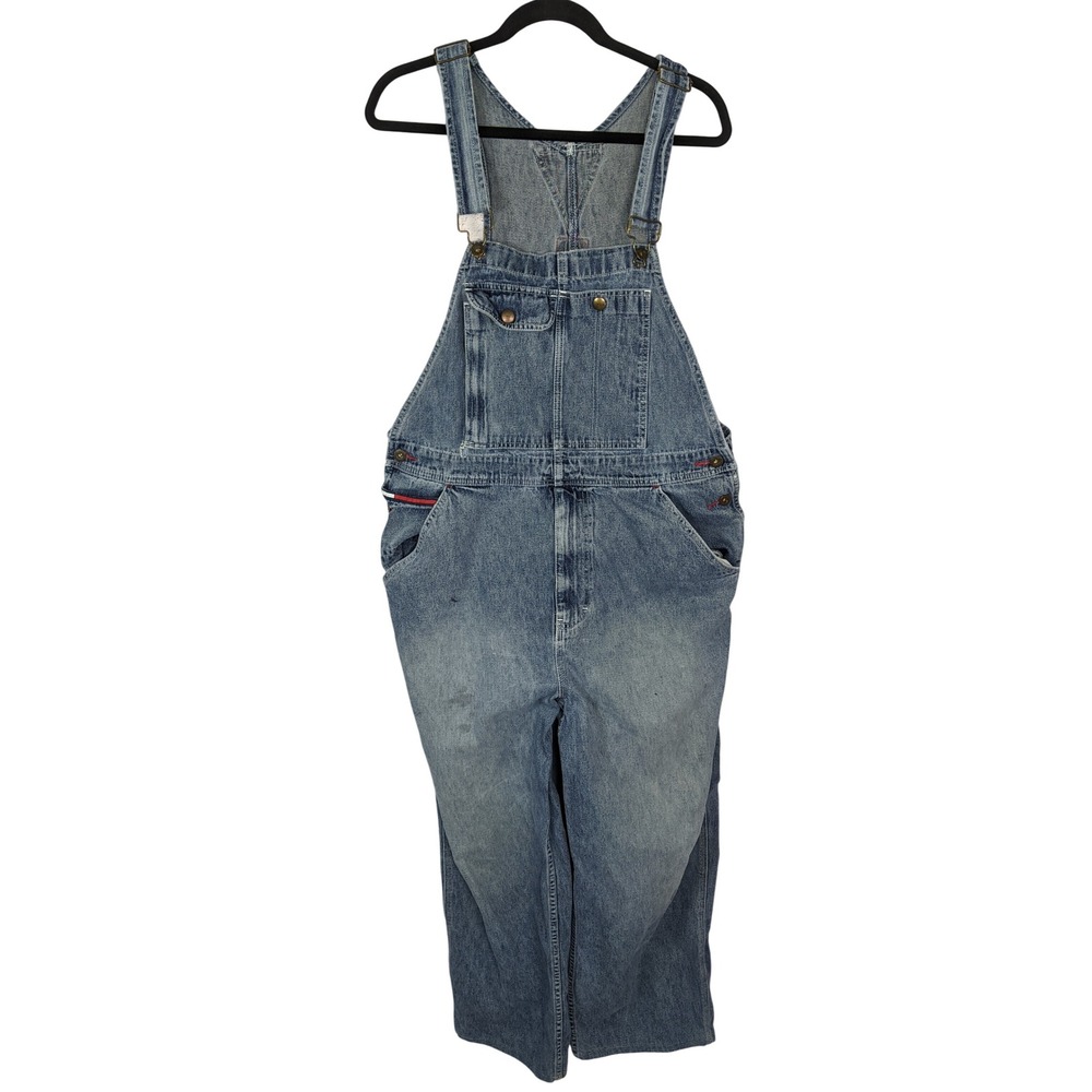 Vintage Tommy Hilfiger Tommy Jeans Denim Overalls Mens Large Blue Medium Wash
